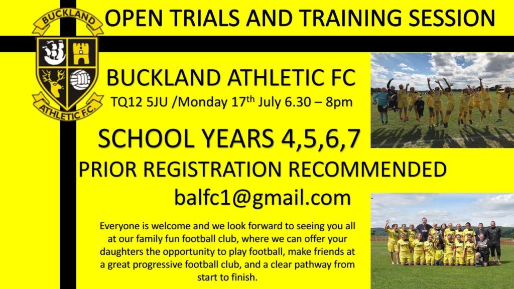 buckland athletic ladies FC open trials